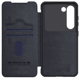 Nillkin Qin Leather Pro Case Dėklas, skirtas Samsung Galaxy S23+ Dangtelis su apverčiama fotoaparato apsauga juoda