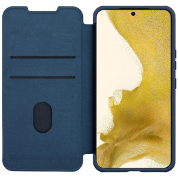 Nillkin Qin Cloth Pro Case Case Dėklas, skirtas Samsung Galaxy S23+ Dangtelis su Flip Camera Protector Blue