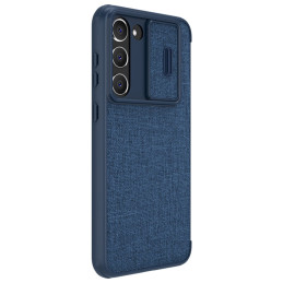 Nillkin Qin Cloth Pro Case Case Dėklas, skirtas Samsung Galaxy S23+ Dangtelis su Flip Camera Protector Blue