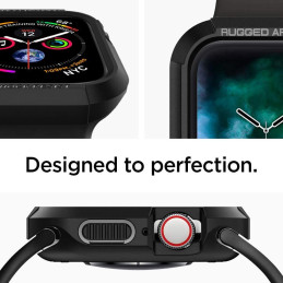 Spigen tvirtas šarvų dėklas, skirtas Apple Watch 4/ 5/ 6/ 7/ 8/ SE (44/ 45 mm) – juodas