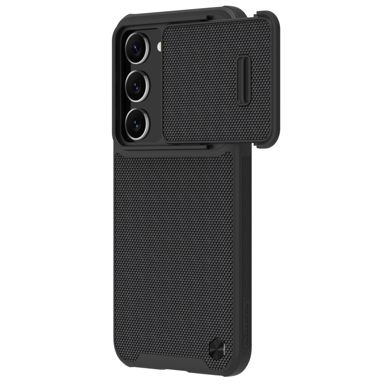 Nillkin Textured S Case Samsung Galaxy S23+ šarvuotas dangtelis su juodu fotoaparato dangteliu