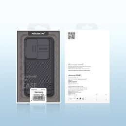 Nillkin CamShield Pro dėklas, Samsung Galaxy S23+ dėklas, dangtelis su fotoaparato dangteliu, juodas