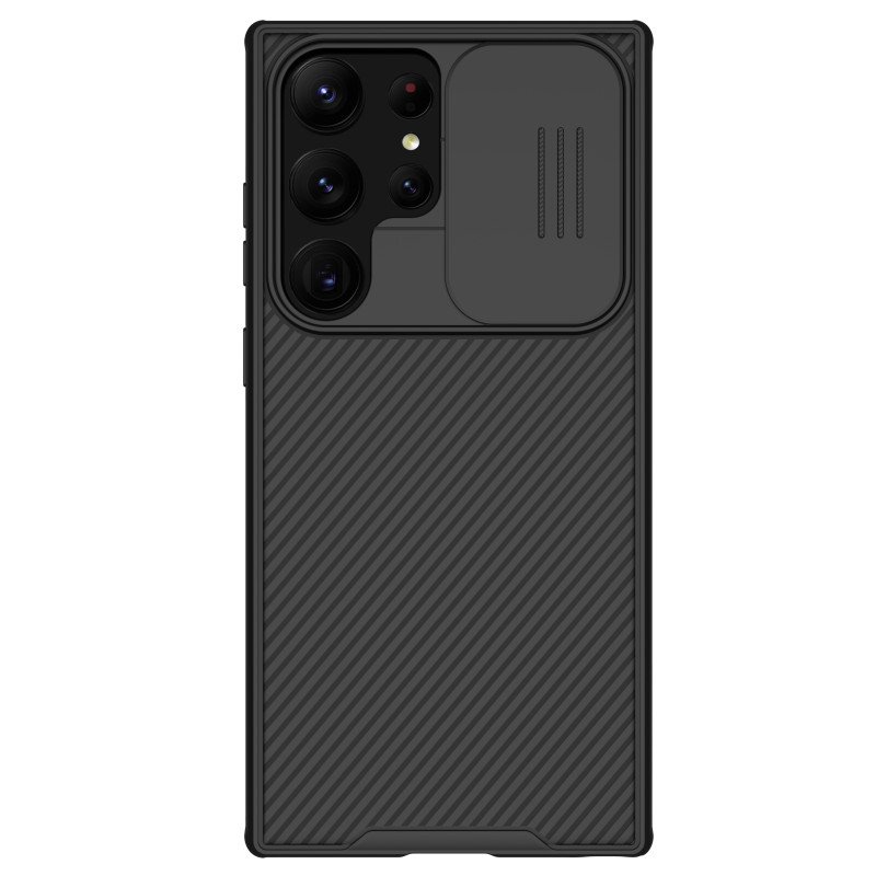 Nillkin CamShield Pro dėklas, skirtas Samsung Galaxy S23 Ultra, dangtelis su fotoaparato dangteliu, juodas