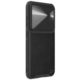Nillkin CamShield Leather S dėklas, skirtas Samsung Galaxy S23 dėklui su juodu fotoaparato dangteliu
