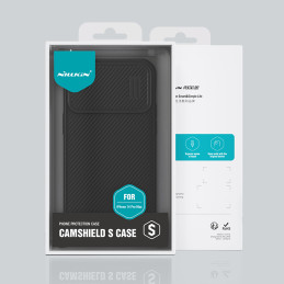 Nillkin CamShield S Case iPhone 14 Pro Max Šarvuotos dangtelio kameros apsauga, juoda