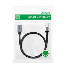 Ugreen ilgintuvo adapterio kabelis USB (vyriškas) - USB (moteris) 3.0 5Gb/ s 2m pilkas (US115)