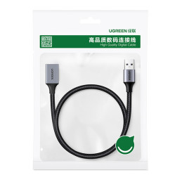 Ugreen ilginamojo laido adapteris USB (vyriškas) – USB (moteris) 3.0 5Gb/ s 0.5m pilkas (US115)