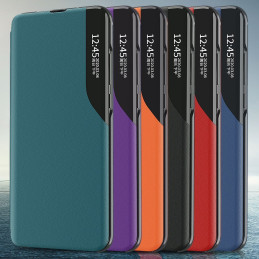Eco Leather View Case elegantiškas atverčiamas dėklas su stovo funkcija, skirtas Samsung Galaxy A02s EU black