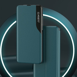 Eco Leather View Case elegantiškas atverčiamas dėklas su stovo funkcija, skirtas Samsung Galaxy A02s EU black