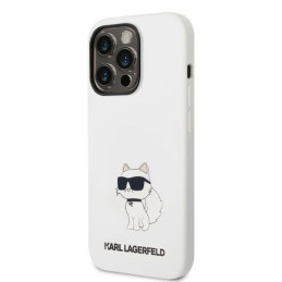 Karl Lagerfeld Silicone Choupette MagSafe dėklas iPhone 14 Pro - baltas