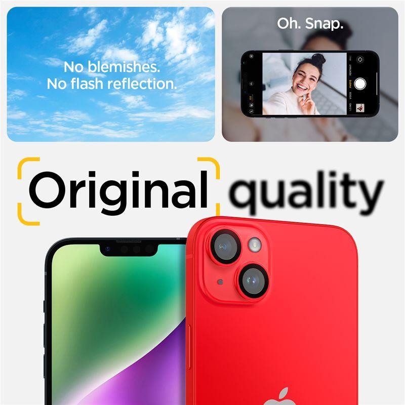 Spigen Glas.tR EZ Fit Optik Camera Protector iPhone 14 / 14 Plus - Raudona 2 vnt.