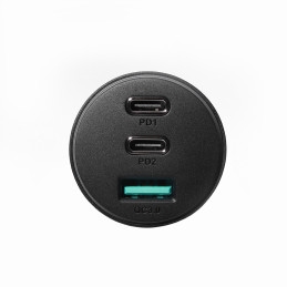Joyroom automobilinis įkroviklis 70 W su 3 prievadais: USB, 2 x USB C juodas (JR-CL26)