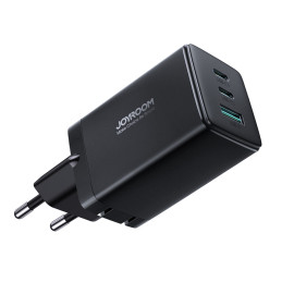 Joyroom greitas GaN įkroviklis 65 W USB-A, 2 x USB-C juodas + USB-C - USB-C laidas 100 W 1,2 m (TCG01)