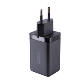 Joyroom greitas GaN įkroviklis 65 W USB-A, 2 x USB-C juodas + USB-C - USB-C laidas 100 W 1,2 m (TCG01)
