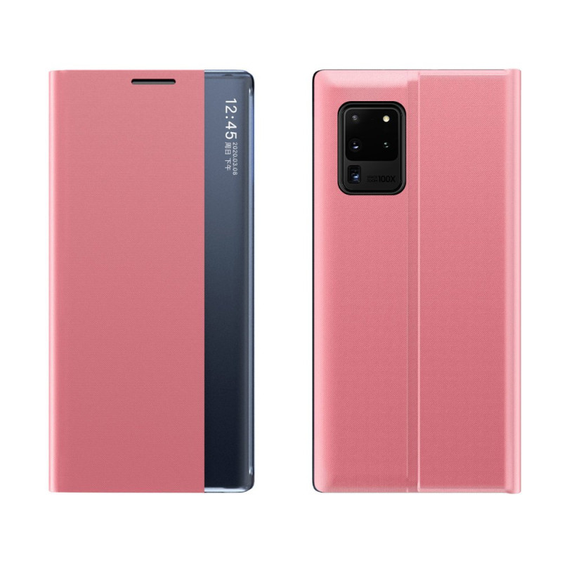 Naujas Sleep Case dangtelis su atvartu ir stovo funkcija, skirta Samsung Galaxy A02s EU pink