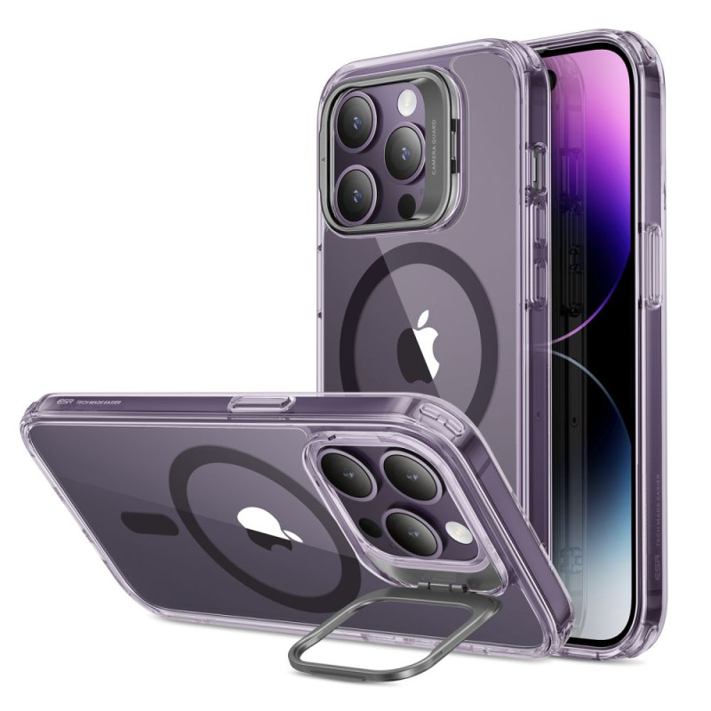 ESR Classic Kickstand Halolock MagSafe dėklas skirtas iPhone 14 Pro - skaidri violetinė