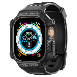 Spigen Rugged Armor Pro dėklas su dirželiu Apple Watch Ultra (49 mm) - juodas