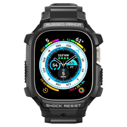 Spigen Rugged Armor Pro dėklas su dirželiu Apple Watch Ultra (49 mm) - juodas