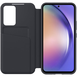 „Samsung Smart View“ piniginės dėklas, skirtas „Samsung Galaxy A54 5G“ su išmaniuoju atvartu, kortelės piniginė juoda (E...