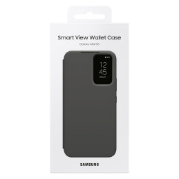 „Samsung Smart View“ piniginės dėklas, skirtas „Samsung Galaxy A54 5G“ su išmaniuoju atvartu, kortelės piniginė juoda (E...