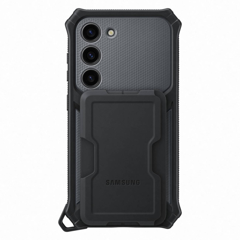 „Samsung Rugged Gadget Case“ dėklas, skirtas „Samsung Galaxy S23“ šarvuoto dangtelio žiedo laikiklio stovui, pilkas (EF-...