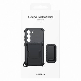 „Samsung Rugged Gadget Case“ dėklas, skirtas „Samsung Galaxy S23“ šarvuoto dangtelio žiedo laikiklio stovui, pilkas (EF-...