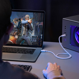 Ugreen US506 USB4 40Gbps 8K 60Hz kabelis USB-C - USB-C PD 100W 80cm - baltas