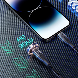 Greito įkrovimo laidas 30W 1m USB-C - Lightning Dudao L22 - pilkas