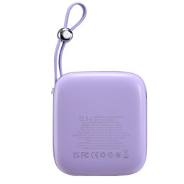 Joyroom Powerbank 10000mAh Jelly Series 22,5W su įmontuotu USB C kabeliu violetinė spalva (JR-L002)