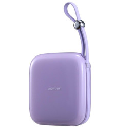 Joyroom Powerbank 10000mAh Jelly Series 22,5W su įmontuotu USB C kabeliu violetinė spalva (JR-L002)