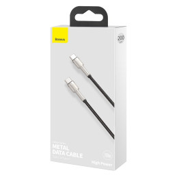 „Baseus Cafule“ serijos metaliniai duomenys USB-C / USB-C PD QC SCP 100W 5A 2 m laidas – juodas