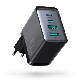 Joyroom GaN įkroviklis 67W 4 prievadai (2x USB, 2x USB C) juodas (TCG02) + USB C - USB C laidas 100W 1,2m