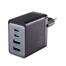 Joyroom GaN įkroviklis 67W 4 prievadai (2x USB, 2x USB C) juodas (TCG02) + USB C - USB C laidas 100W 1,2m