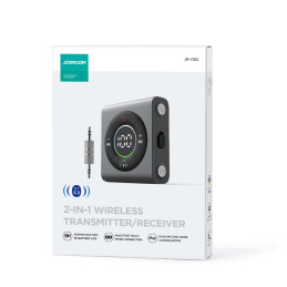 Joyroom JR-CB2 Bluetooth AUX siųstuvas automobiliui, televizoriui - pilkas