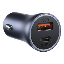 Baseus Golden Contactor Pro greitas automobilinis įkroviklis USB Type C / USB 40 W Power Delivery 3.0 Quick Charge 4 + S...