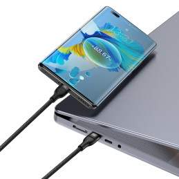 Baseus Flash serija Ⅱ greito įkrovimo laidas 2in1 USB-C - 2xUSB-C 100W 1,5m juodas