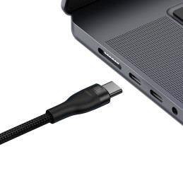Baseus Flash serija Ⅱ greito įkrovimo laidas 2in1 USB-C - 2xUSB-C 100W 1,5m juodas