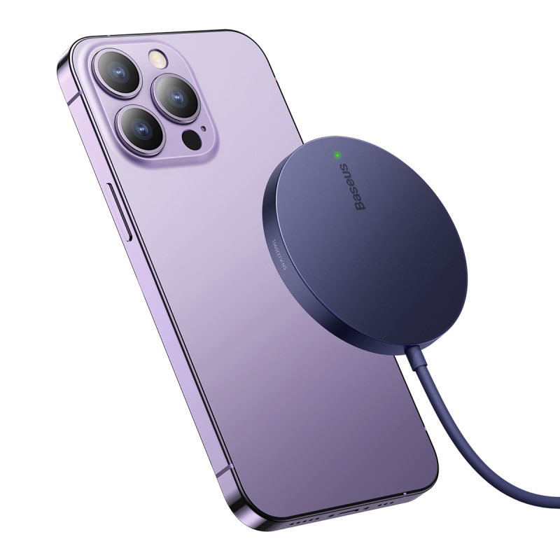 Baseus Simple Mini3 magnetinis įkroviklis MagSafe Qi 15W violetinė