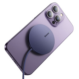 Baseus Simple Mini3 magnetinis įkroviklis MagSafe Qi 15W violetinė