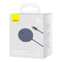 Baseus Simple Mini3 magnetinis įkroviklis MagSafe Qi 15W violetinė