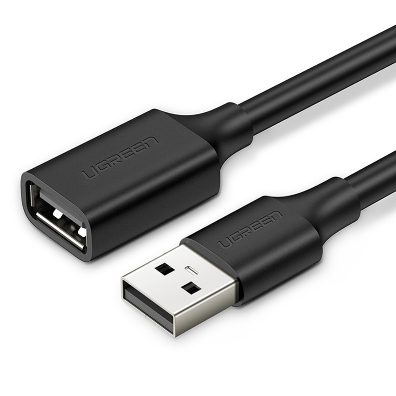 Ugreen ilgintuvas USB (vyriškas) - USB (moteris) 2.0 480Mb/ s 1.5m juodas (US103)