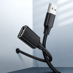 Ugreen ilgintuvas USB (vyriškas) - USB (moteris) 2.0 480Mb/ s 3m juodas (US103)
