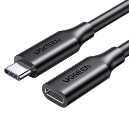 Ugreen 10387 USB-C – USB-C PD QC kabelis 4K 60Hz 100W 5A 10Gb/ s 1m – juodas