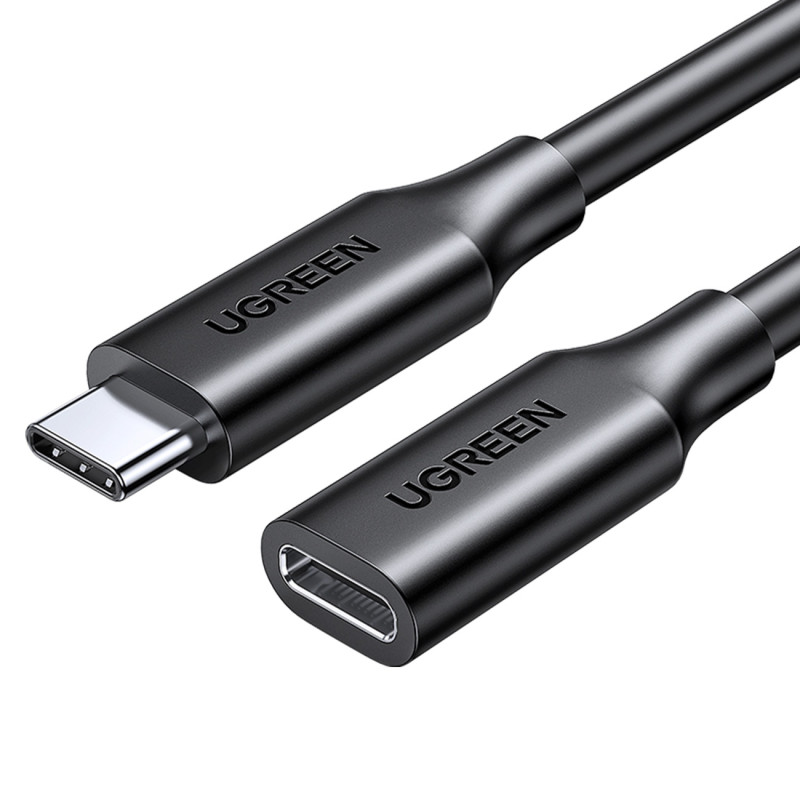 Ugreen 10387 USB-C – USB-C PD QC kabelis 4K 60Hz 100W 5A 10Gb/ s 1m – juodas