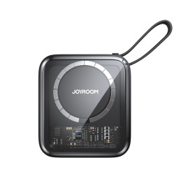 Joyroom Icy Series JR-L007 10000 mAh indukcinis maitinimo blokas su MagSafe 22,5 W su žaibo kabeliu – juodas