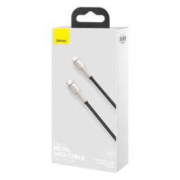 Baseus Cafule serijos metaliniai duomenys USB-C / Lightning 20W PD laidas 1 m - juodas