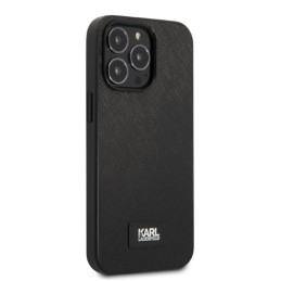 Karl Lagerfeld Saffiano Plaque dėklas iPhone 13 Pro / iPhone 13 - juodas