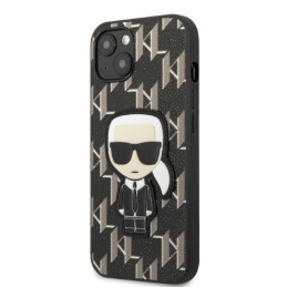 Karl Lagerfeld Monogram Ikonik Patch dėklas iPhone 13 - juodas