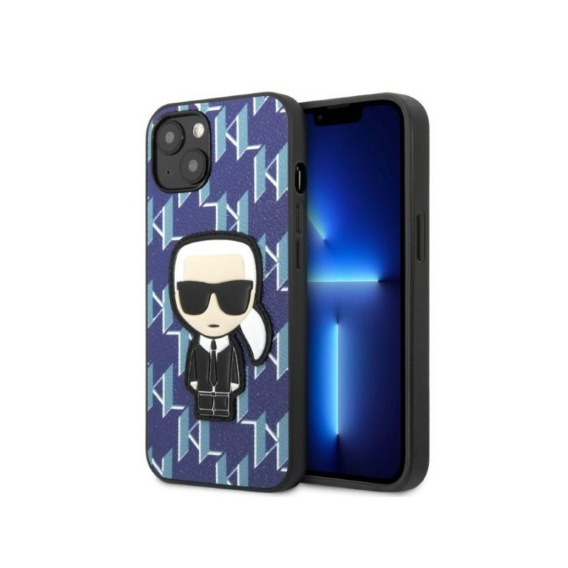 Karl Lagerfeld Monogram Ikonik Patch dėklas iPhone 13 - mėlynas