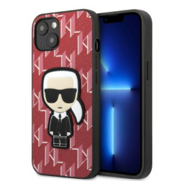 Karl Lagerfeld Monogram Ikonik Patch dėklas iPhone 13 - raudonas